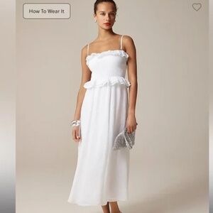 SOLD.  J Crew BNWT, White Strapless Midi
